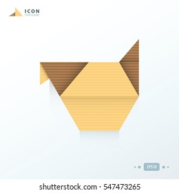 chicken icon origami