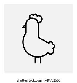 Chicken Icon Outline