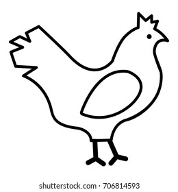 Chicken icon. Outline illustration of chicken vector icon for web design isolated on white background