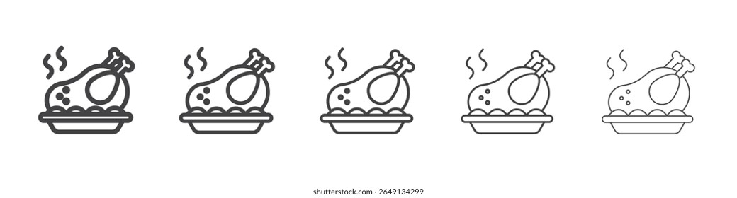 Chicken icon outline ilustration vector symbol