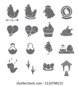 Chicken icon set