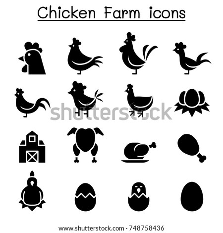 Chicken icon set 