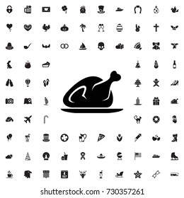 Chicken icon. set of filled holiday icons.