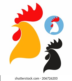 Chicken icon set vintage style. Abstract chicken on white background. Vector illustration EPS. Farm animal sign