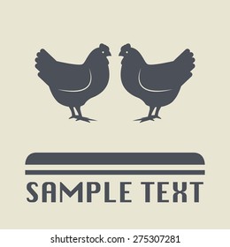 Chicken Icon Or Sign, Vector Illustration