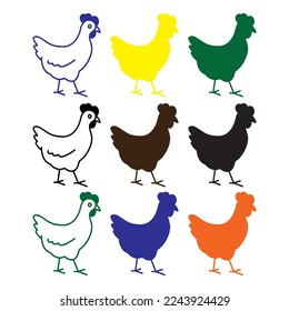 chicken icon silhouette illustration icon vector