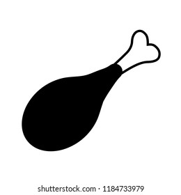 Chicken icon, silhouette, logo on white background