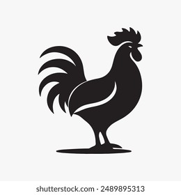 Chicken icon silhouette vector style