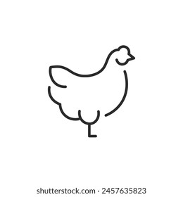 Chicken icon. Simple and clear representation of a chicken, commonly associated with farming and agriculture, representing both meat and egg production. Vector illustration