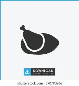 chicken icon. Simple filled chicken vector icon. On white background.