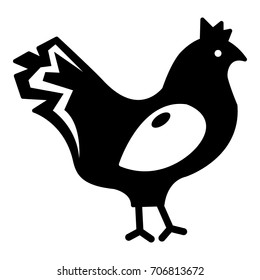 Chicken icon . Simple illustration of chicken vector icon for web design isolated on white background