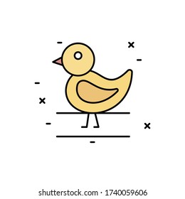 Chicken icon. Simple outline colored vector of agriculture icons for ui and ux, website or mobile application