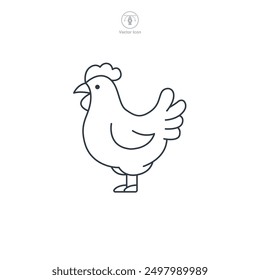 Chicken icon symbol vector illustration isolated on white background