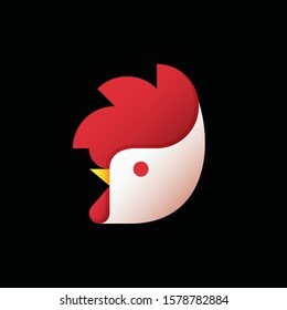 Chicken Icon a Trendy color Flat Design,Logo design inspiration.