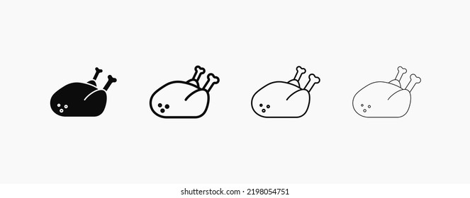 Chicken icon. Turkey line icon