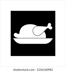 Chicken Icon, Turkey Icon Vector Art Illustration