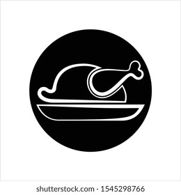 Chicken Icon, Turkey Icon Vector Art Illustration