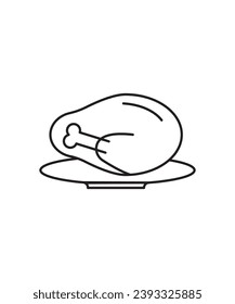 chicken icon, vector best line icon.