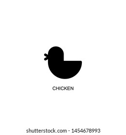 chicken icon vector black design