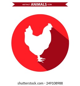 chicken icon Vector EPS 10 illustration.