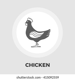 Chicken icon vector. Flat icon isolated on the white background. Editable EPS file. Vector illustration.