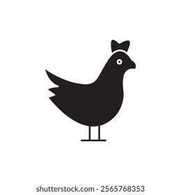 Chicken icon Vector flat thin line illustration