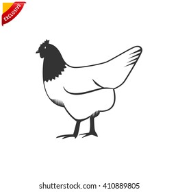 chicken icon, vector hen icon, isolated chicken clip art