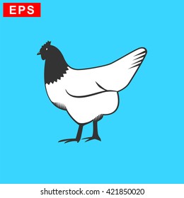 chicken icon, vector hen icon, isolated chicken clip art