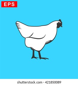 chicken icon, vector hen icon, isolated chicken clip art
