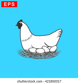 chicken icon, vector hen icon, isolated chicken clip art