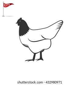 chicken icon, vector hen icon, isolated chicken clip art
