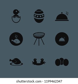 chicken icon. chicken vector icons set chick egg, eggs, proper meal and grill