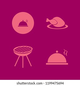 chicken icon. chicken vector icons set grill, hot chicken and proper meal