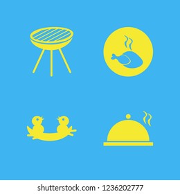 chicken icon. chicken vector icons set hot chicken, proper meal, grill and nest chicks