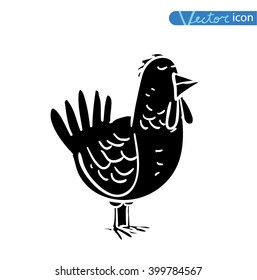 chicken icon, vector illustration