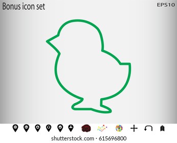 chicken, icon, vector illustration eps10