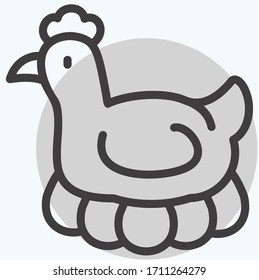 Icono de pollo Ilustración vectorial plana