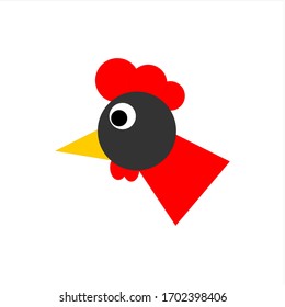 Chicken icon vector illustration isolated on white background.
