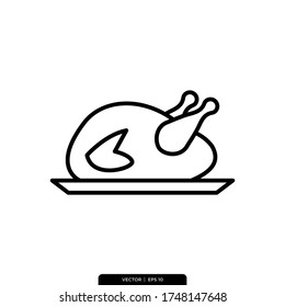 Chicken Icon Vector Illustration Logo Template 