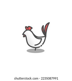 plantilla de logotipo de ilustración de vector de icono de pollo para muchos fines. Aislado sobre fondo blanco.