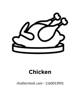 Chicken icon vector isolated on white background, Chicken transparent sign , line or linear sign, element design in outline style