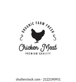 chicken icon, vector chicken silhouette, isolated chicken farm logo