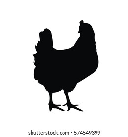 chicken icon, vector chicken silhouette, isolated chicken silhouette.