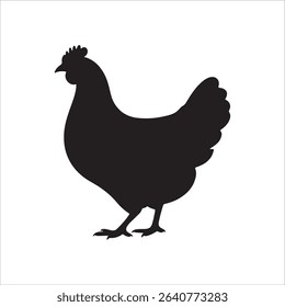 chicken icon vector silhouette on white background.
