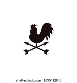 chicken icon, vector chicken silhouette, Vintage logo, retro print, poster for Butchery meat shop, hen silhouette. Logo template for meat business, meat shop. Isolated black silhouette hen, white back