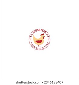 chicken icon, vector chicken simple logo, isolated chicken farm logo