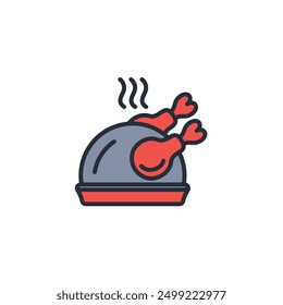 chicken icon. vector.Editable stroke.linear style sign for use web design,logo.Symbol illustration.