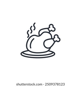 chicken icon. vector.Editable stroke.linear style sign for use web design,logo.Symbol illustration.