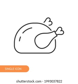 Chicken icon for web design, menu, app, poster, ads, postcard and magazine