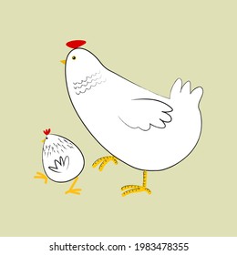 Chicken icon,logo,vector illustration. Rooster, hen,rough,line, outline.